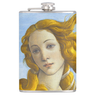 Sandro Botticelli - Birth of Venus Close-up Hip Flask