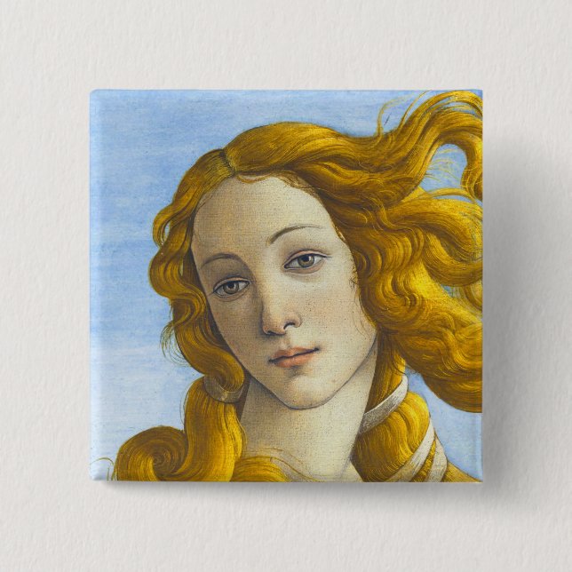 Sandro Botticelli - Birth of Venus Detail 15 Cm Square Badge (Front)
