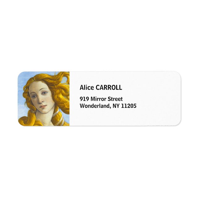 Sandro Botticelli - Birth of Venus Detail Return Address Label (Front)