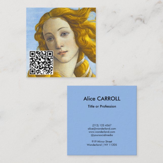 Sandro Botticelli - Birth of Venus - QR Code Square Business Card (Front/Back)