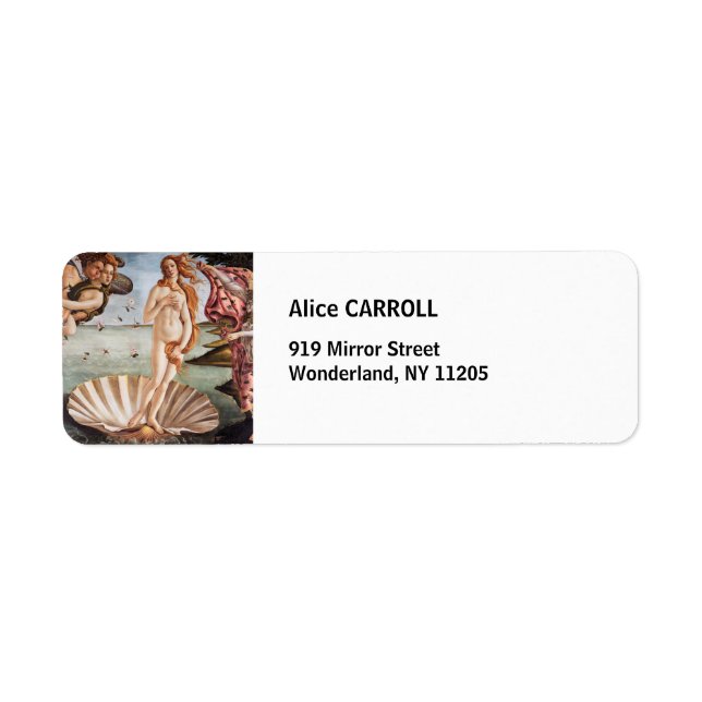 Sandro Botticelli - Birth of Venus Return Address Label (Front)