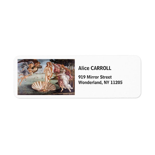 Sandro Botticelli - Birth of Venus Return Address Label (Front)