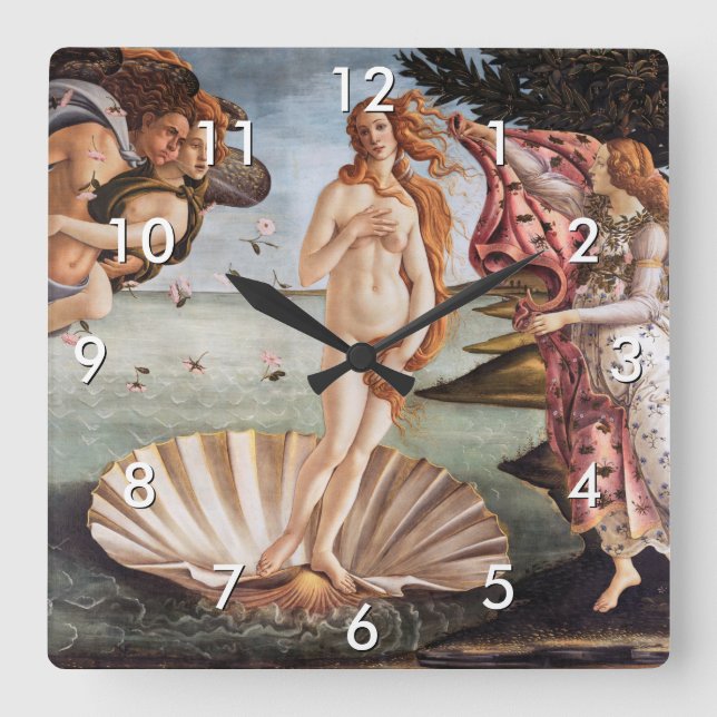 Sandro Botticelli - Birth of Venus Square Wall Clock (Front)