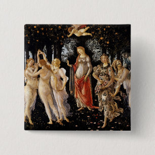 Sandro Botticelli - La Primavera 15 Cm Square Badge