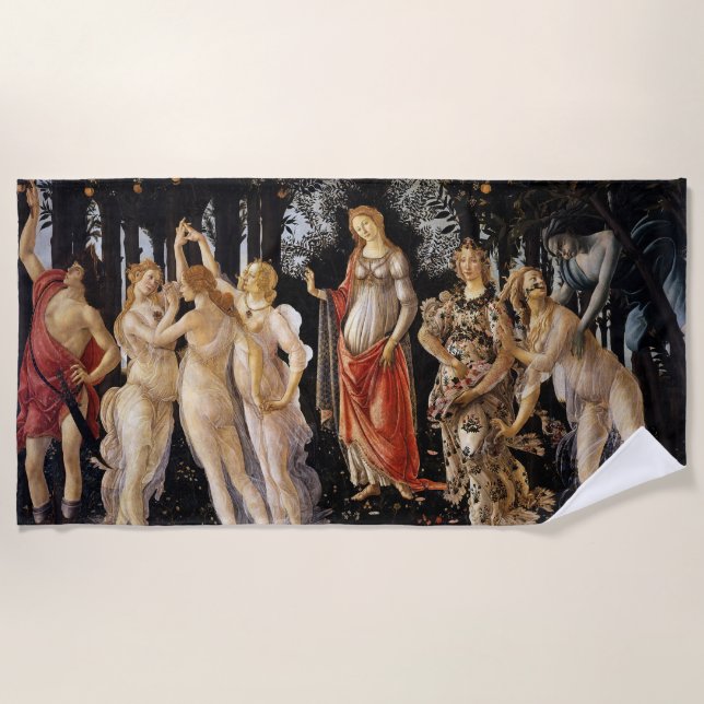 Sandro Botticelli - La Primavera Beach Towel (Front)