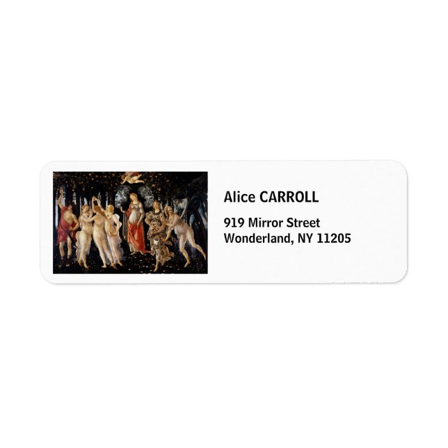 Sandro Botticelli - La Primavera Return Address Label (Front)