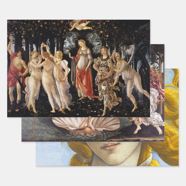 Sandro Botticelli - Masterpieces Selection Wrapping Paper Sheet (Set)