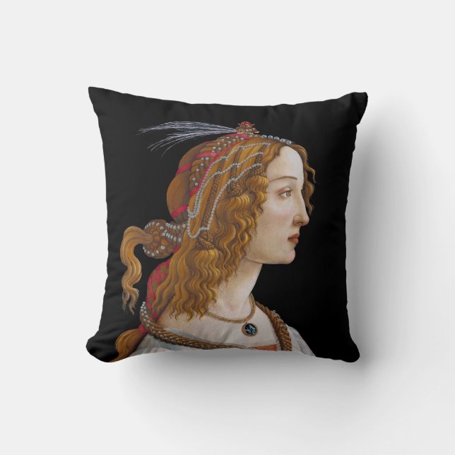 Sandro Botticelli - Portrait of Simonetta Vespucci Cushion (Front)