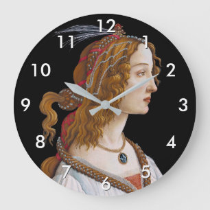Sandro Botticelli - Portrait of Simonetta Vespucci Large Clock