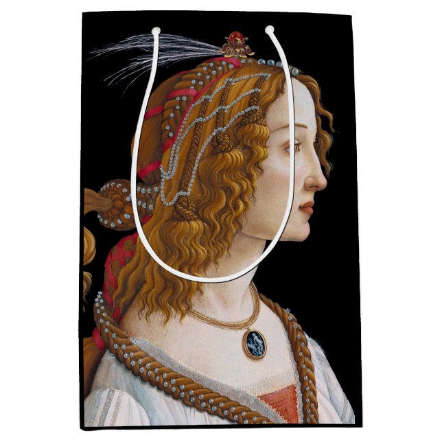 Sandro Botticelli - Portrait of Simonetta Vespucci Medium Gift Bag (Front)
