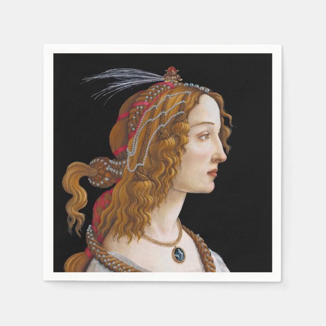 Sandro Botticelli - Portrait of Simonetta Vespucci Napkin (Front)