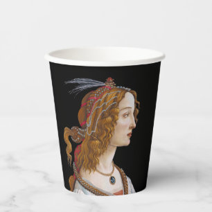Sandro Botticelli - Portrait of Simonetta Vespucci Paper Cups