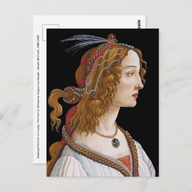 Sandro Botticelli - Portrait of Simonetta Vespucci Postcard (Front/Back)