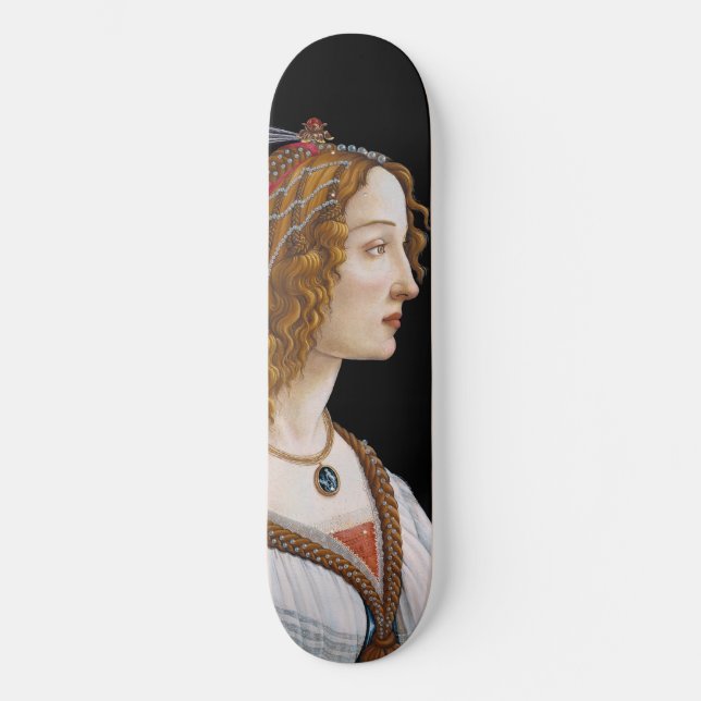 Sandro Botticelli - Portrait of Simonetta Vespucci Skateboard (Front)