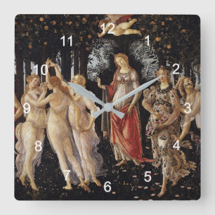 Sandro Botticelli , Primavera(Spring) スク Square Wall Clock