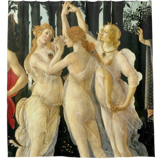 Sandro Botticelli "Primavera - Three Graces"  Shower Curtain (Front)
