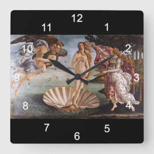 Sandro Botticelli , “ The Birth of Venus ” スクエア壁時計 Square Wall Clock