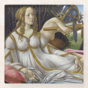 Sandro Botticelli - Venus and Mars, left side Glass Coaster