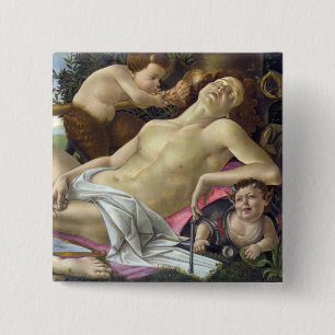 Sandro Botticelli - Venus and Mars, right side 15 Cm Square Badge