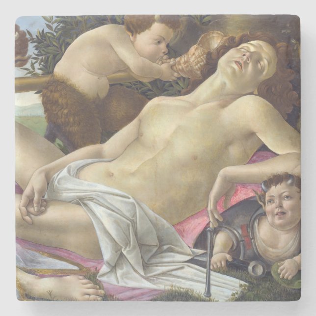 Sandro Botticelli - Venus and Mars, right side Stone Coaster (Front)