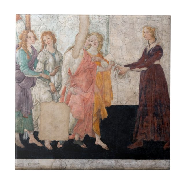 Sandro Botticelli - Venus and the Three Graces Ceramic Tile (Front)