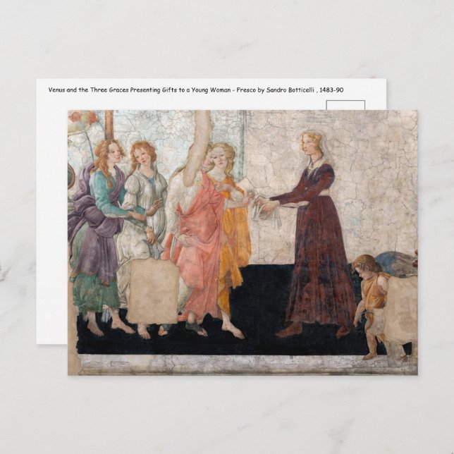Sandro Botticelli - Venus and the Three Graces Postcard (Front/Back)