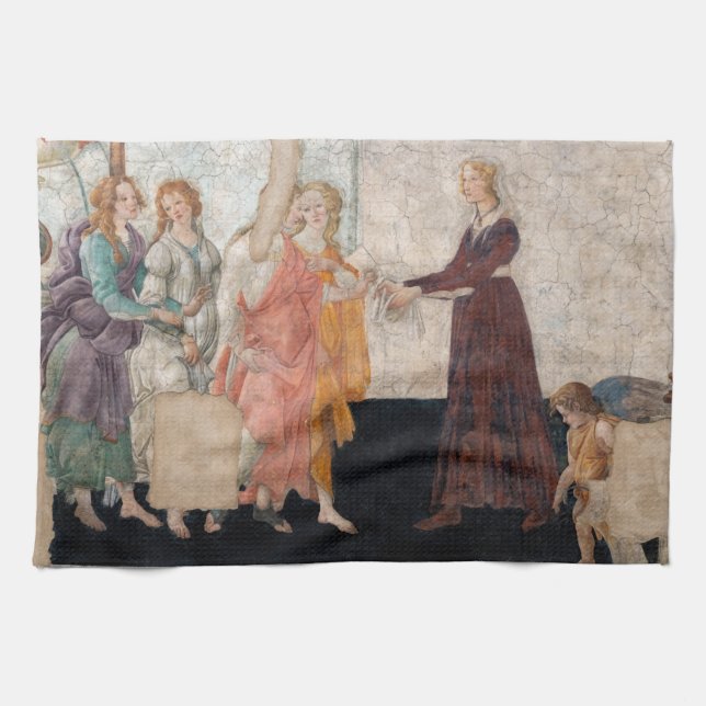 Sandro Botticelli - Venus and the Three Graces Tea Towel (Horizontal)