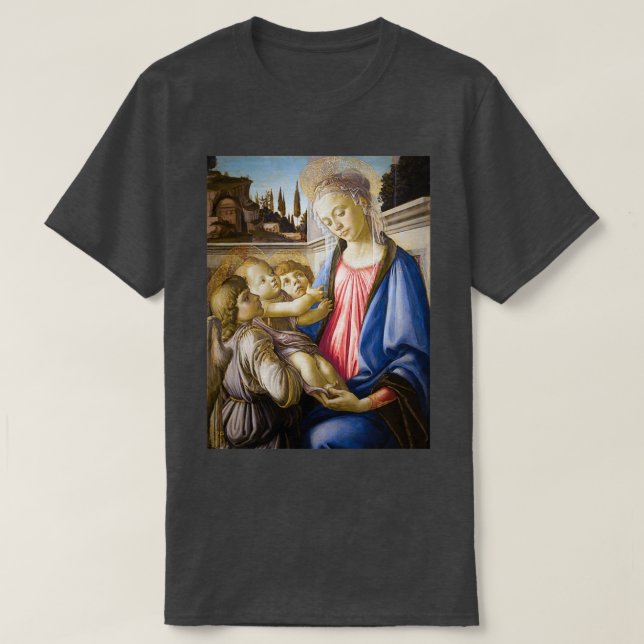 Sandro Botticelli Virgin and Child with Two Angels T-Shirt (Design Front)