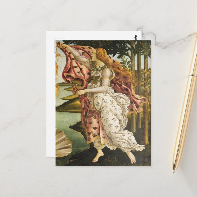 Sandro Botticelli - Welcome Venus to Land Fine Art Postcard (Front/Back In Situ)