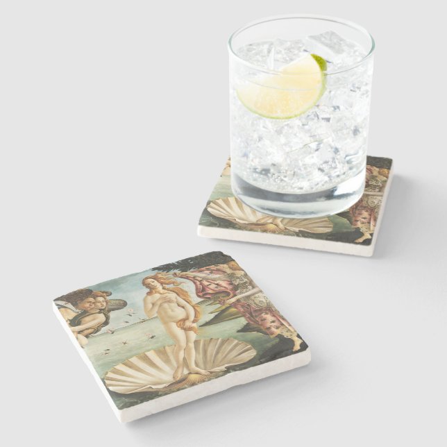 Sandro Botticelli's The Birth of Venus (1485) Stone Coaster (Side)