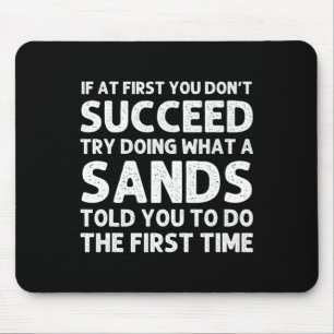 Sands Funny Surname Family Tree Birthday Reunion I Mouse Pad