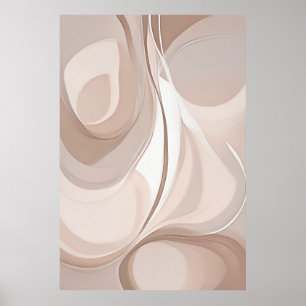 "Sands of Synthesis"   Beige Abstract Art Poster