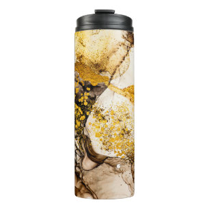 Sands wilderness- ART. Golden swirl. Vibrant and b Thermal Tumbler