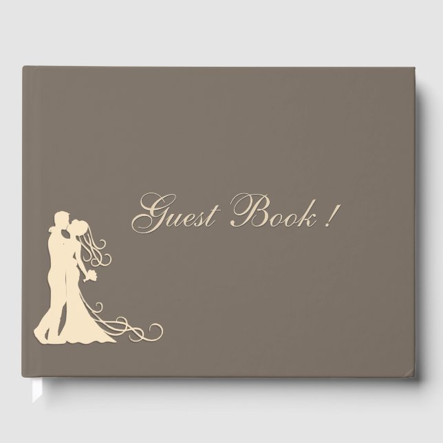 Sandstone and Cream Wedding Guest Book (Front)