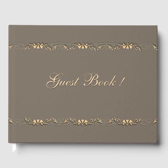Sandstone and Gold Design Guest Book (Front)