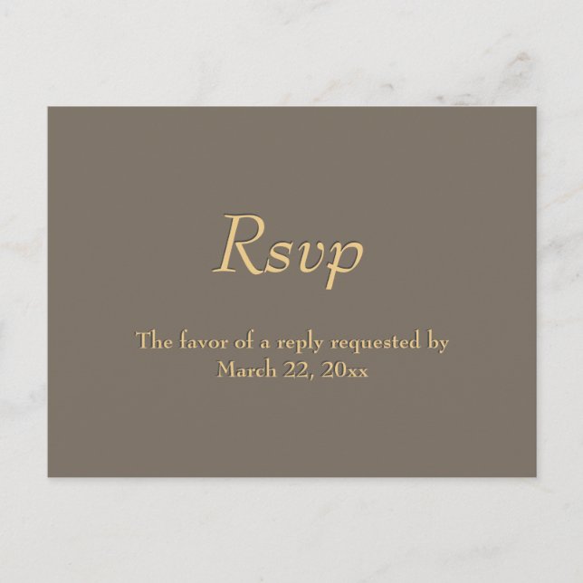 Sandstone and Gold Menu RSVP (Front)