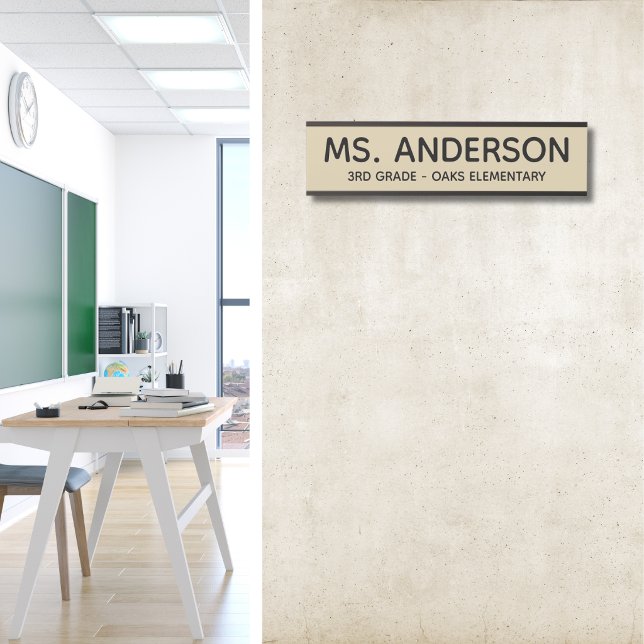 Sandstone Beige Classroom Door Sign (Creator Uploaded)