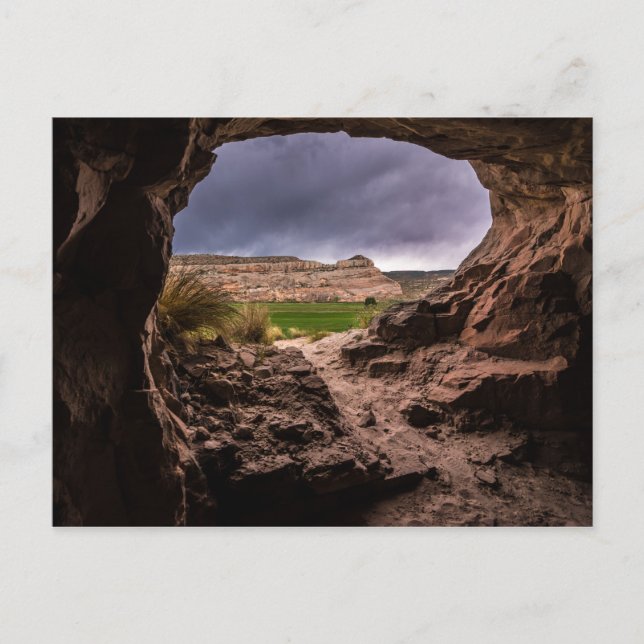 Sandstone Cave In Stormy Weather - Moab - Utah Postcard (Front)