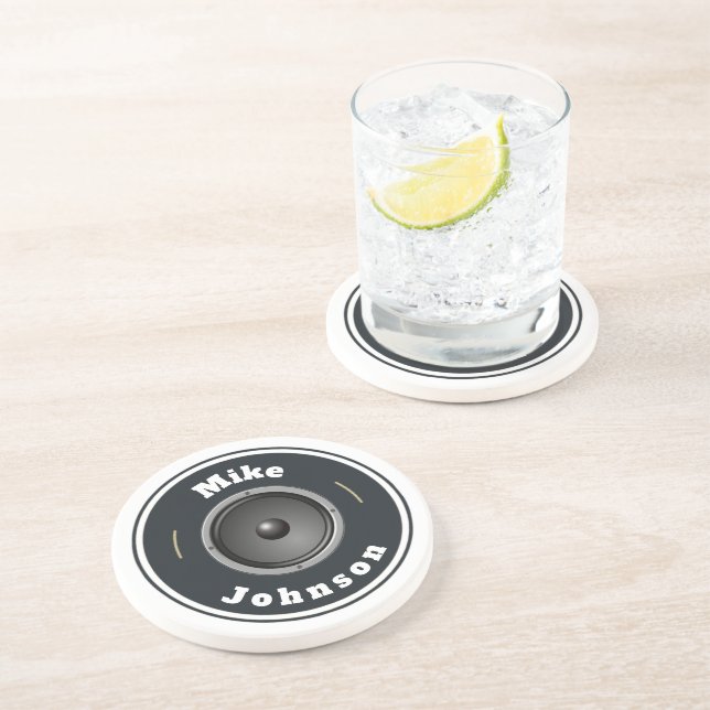 Sandstone Coaster -  Custom Speaker (add name) (Side)