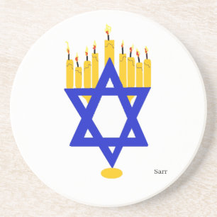 Sandstone Coaster Hanukkah Menorah