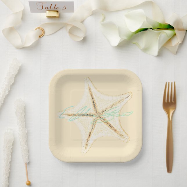 Sandstone Coaster Paper Plate (Wedding)