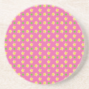 Sandstone Coaster Primroses, Deep Pink, Polkas