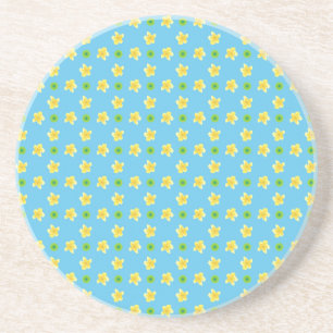 Sandstone Coaster Primroses, Turquoise, Polkas