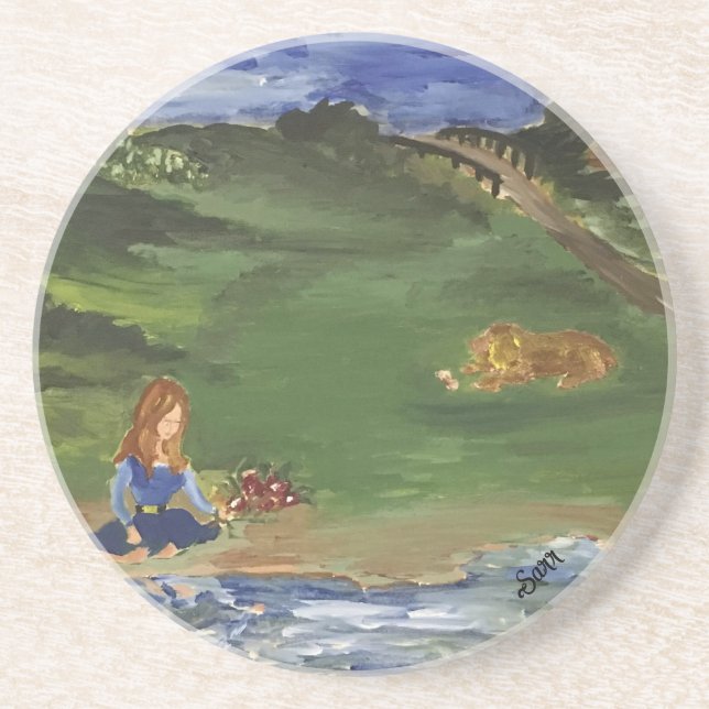 Sandstone Coaster : Spring Theme  (Front)