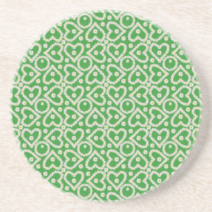 Sandstone Coaster to Customise, Daisy Chains Green
