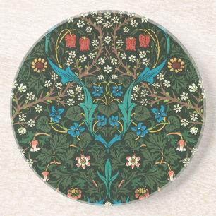 SANDSTONE COASTER WILLIAM MORRIS "TULIPS" DESIGN