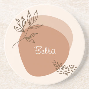 Sandstone Drink Coaster - boho clay colour monogra