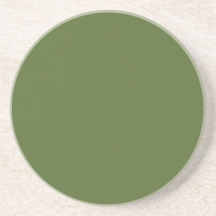Sandstone Drinks Coaster - Dark Olive Green