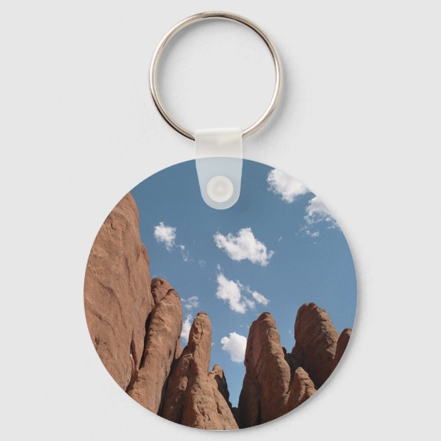 Sandstone Fins Utah Desert Photo Key Ring (Front)