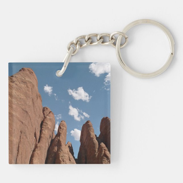 Sandstone Fins Utah Desert Photo Key Ring (Back)